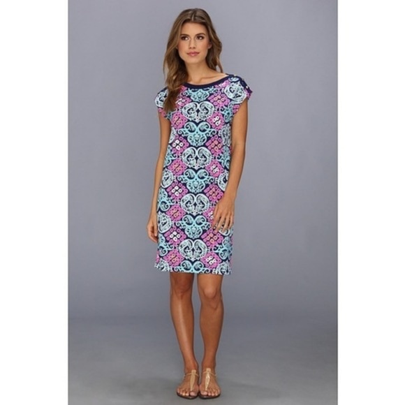 LILLY PULITZER | NWT Robyn Monogram Print Dress Blue & Pink ON SALE! CLEARANCE! - Picture 5 of 7